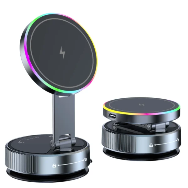 3in1 Car Phone Holder With LED Light & Charger